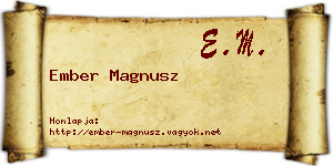 Ember Magnusz névjegykártya